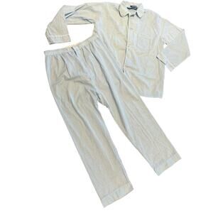 Vintage Pleetway Men’s Large Light Blue & White Striped Pajama Set